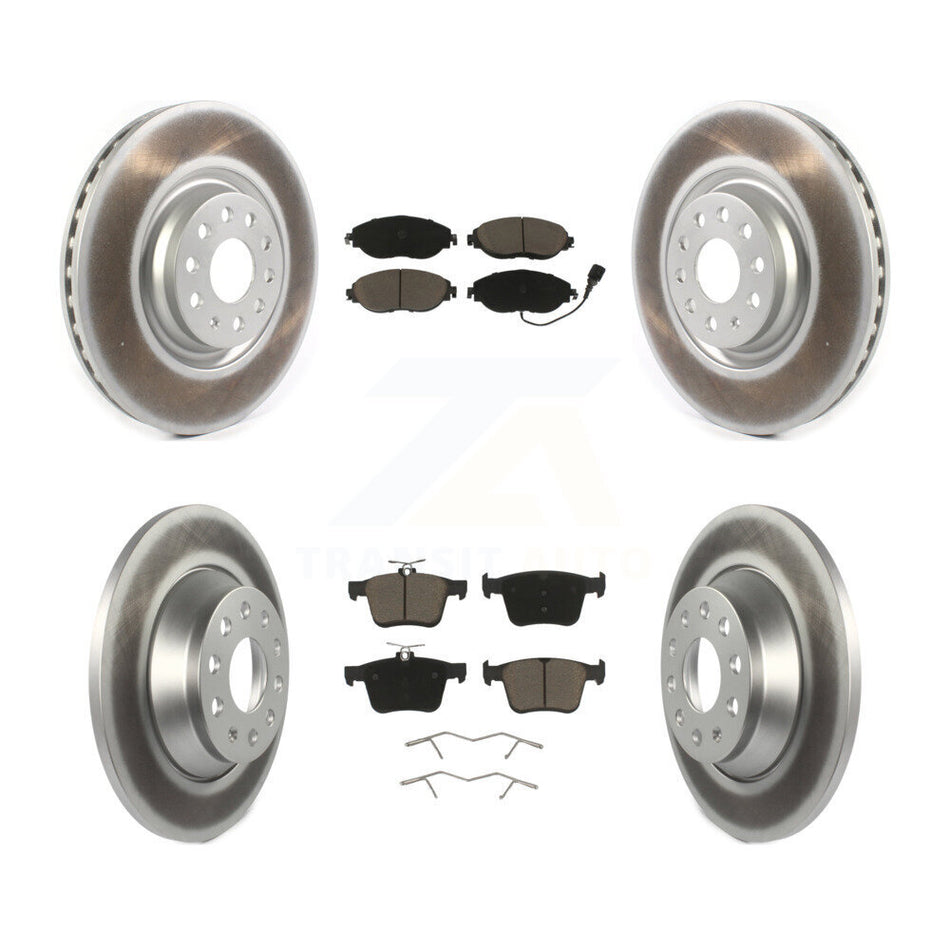 Front Rear Coated Disc Brake Rotors And Ceramic Pads Kit For Volkswagen Tiguan Jetta KGC-101327