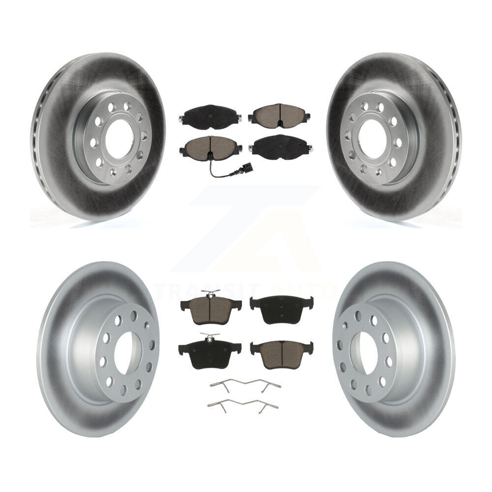 Front Rear Coated Disc Brake Rotors And Ceramic Pads Kit For Volkswagen Jetta Taos KGC-101328