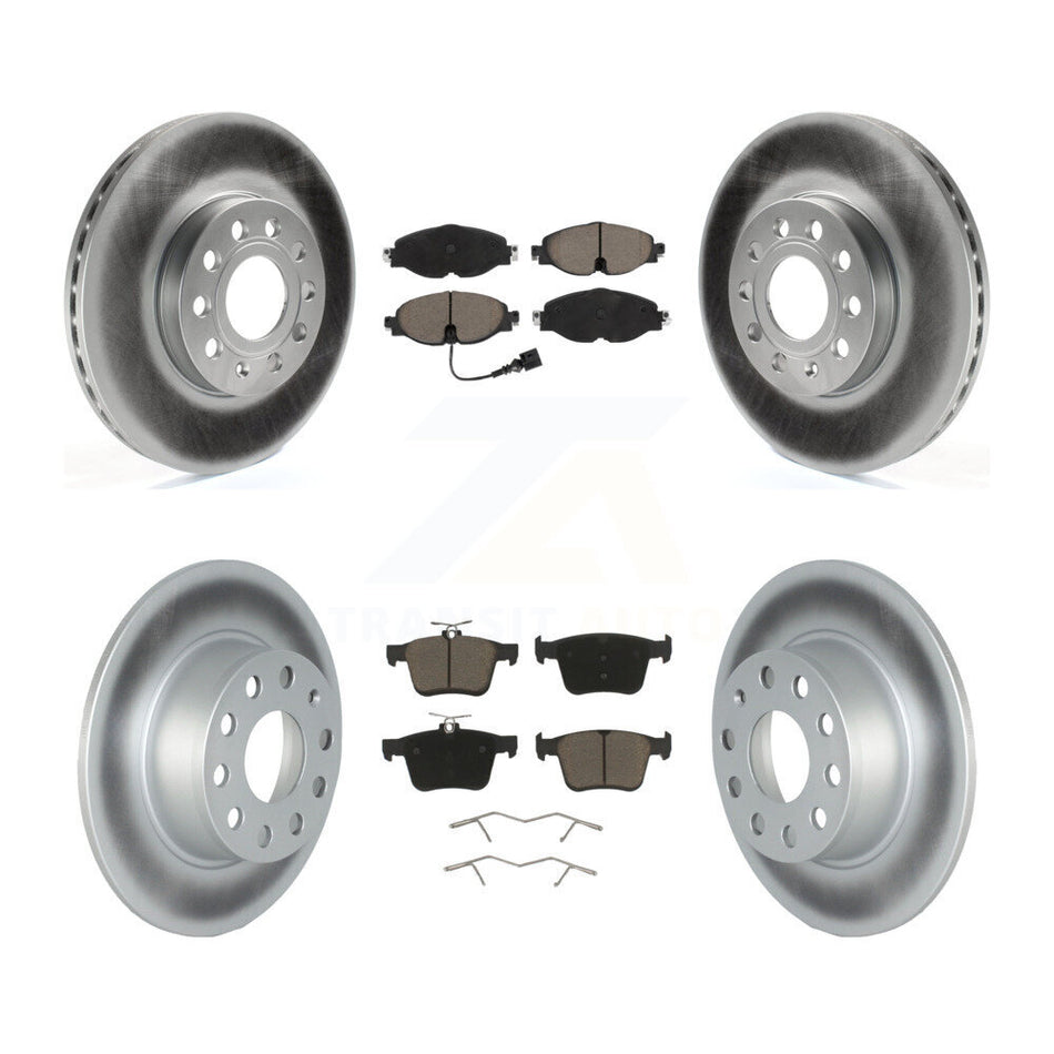 Front Rear Coated Disc Brake Rotors And Ceramic Pads Kit For Volkswagen Jetta Taos KGC-101328