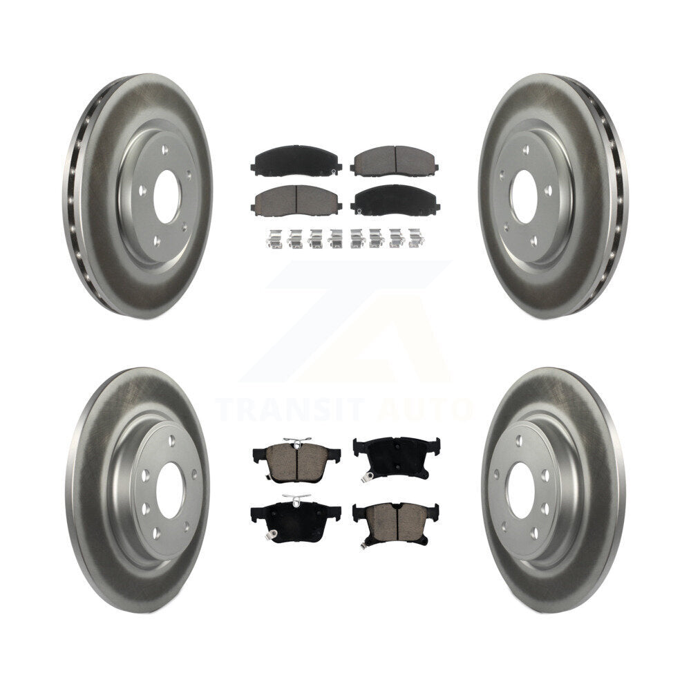 Front Rear Coated Brake Rotor Ceramic Pad Kit For Chrysler Pacifica Grand Caravan Voyager KGC-101333
