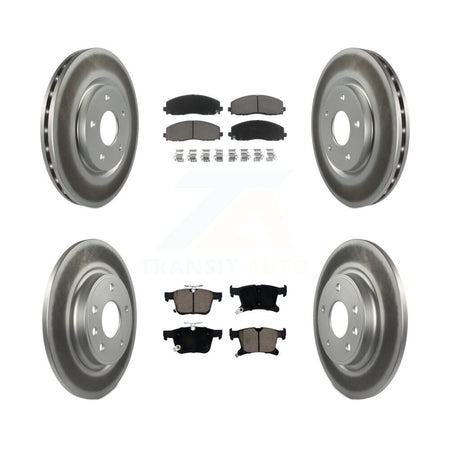 Front Rear Coated Brake Rotor Ceramic Pad Kit For Chrysler Pacifica Grand Caravan Voyager KGC-101333