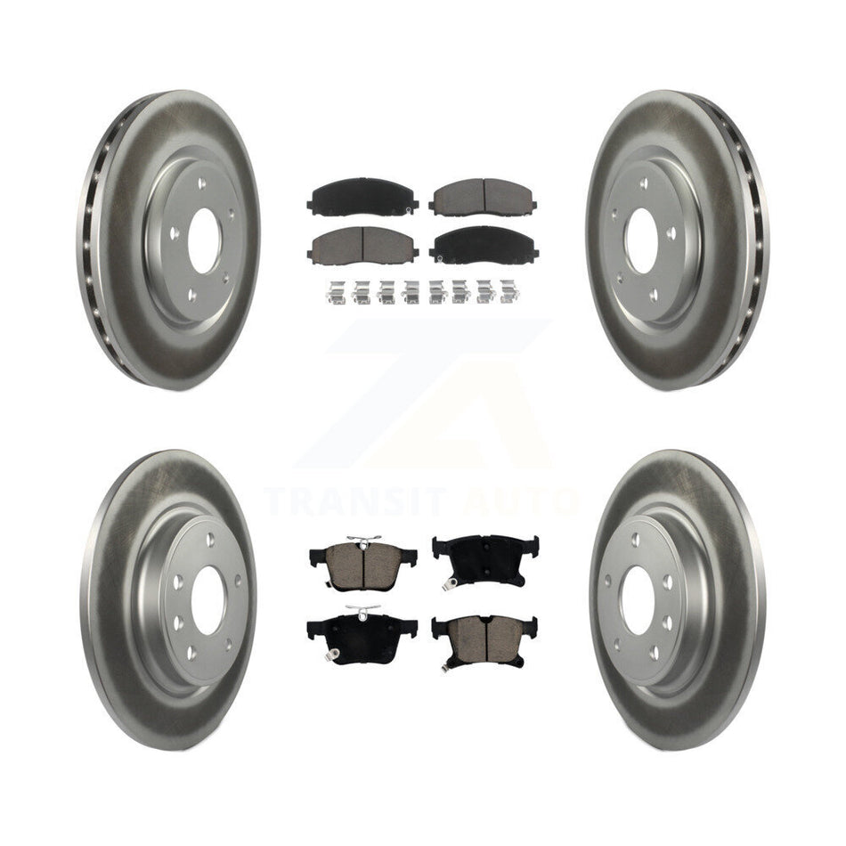 Front Rear Coated Brake Rotor Ceramic Pad Kit For Chrysler Pacifica Grand Caravan Voyager KGC-101333