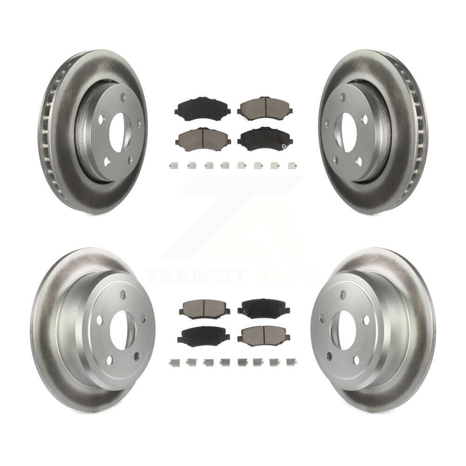 Front Rear Coated Disc Brake Rotors And Ceramic Pads Kit For Jeep Wrangler JK KGC-101334