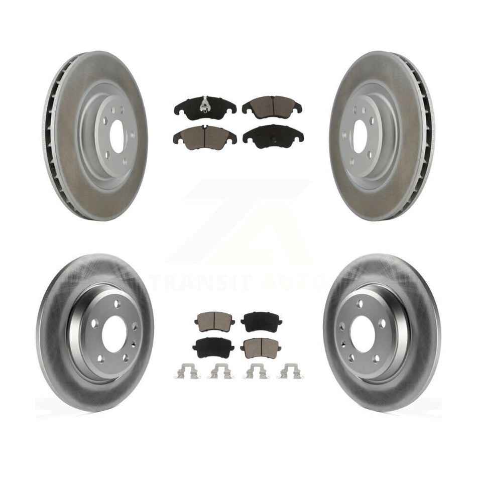 Front Rear Coated Disc Brake Rotors And Ceramic Pads Kit For 2009-2010 Audi Q5 With 345mm Diameter Rotor KGC-101339
