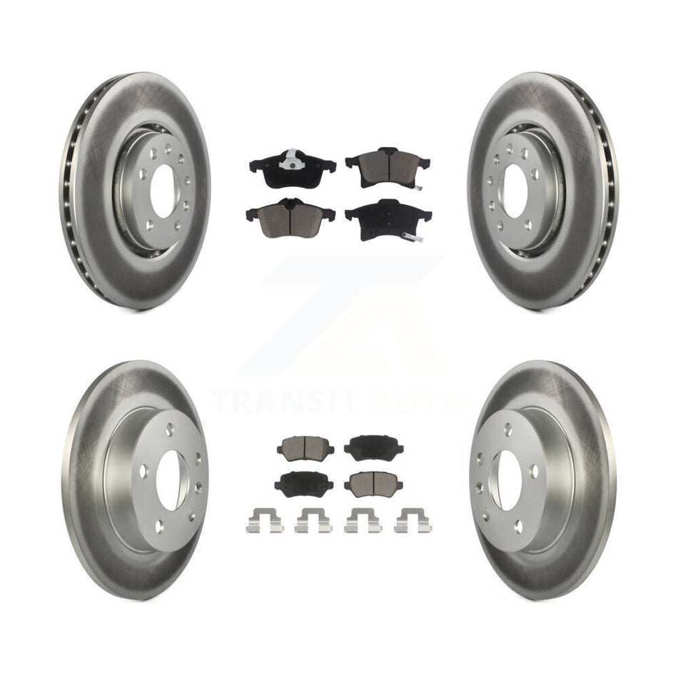 Front Rear Coated Disc Brake Rotors And Ceramic Pads Kit For 2008-2009 Saturn Astra KGC-101344