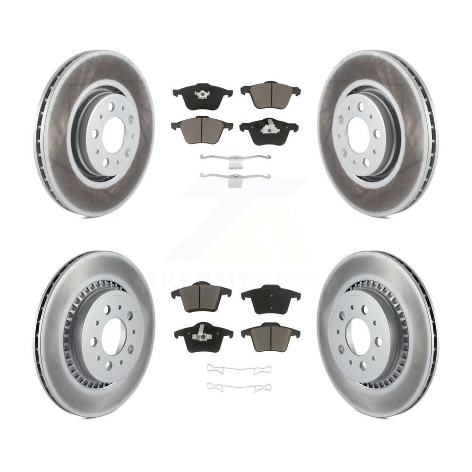 Front Rear Coated Disc Brake Rotors And Ceramic Pads Kit For 2003-2014 Volvo XC90 With 316mm Diameter Rotor KGC-101347