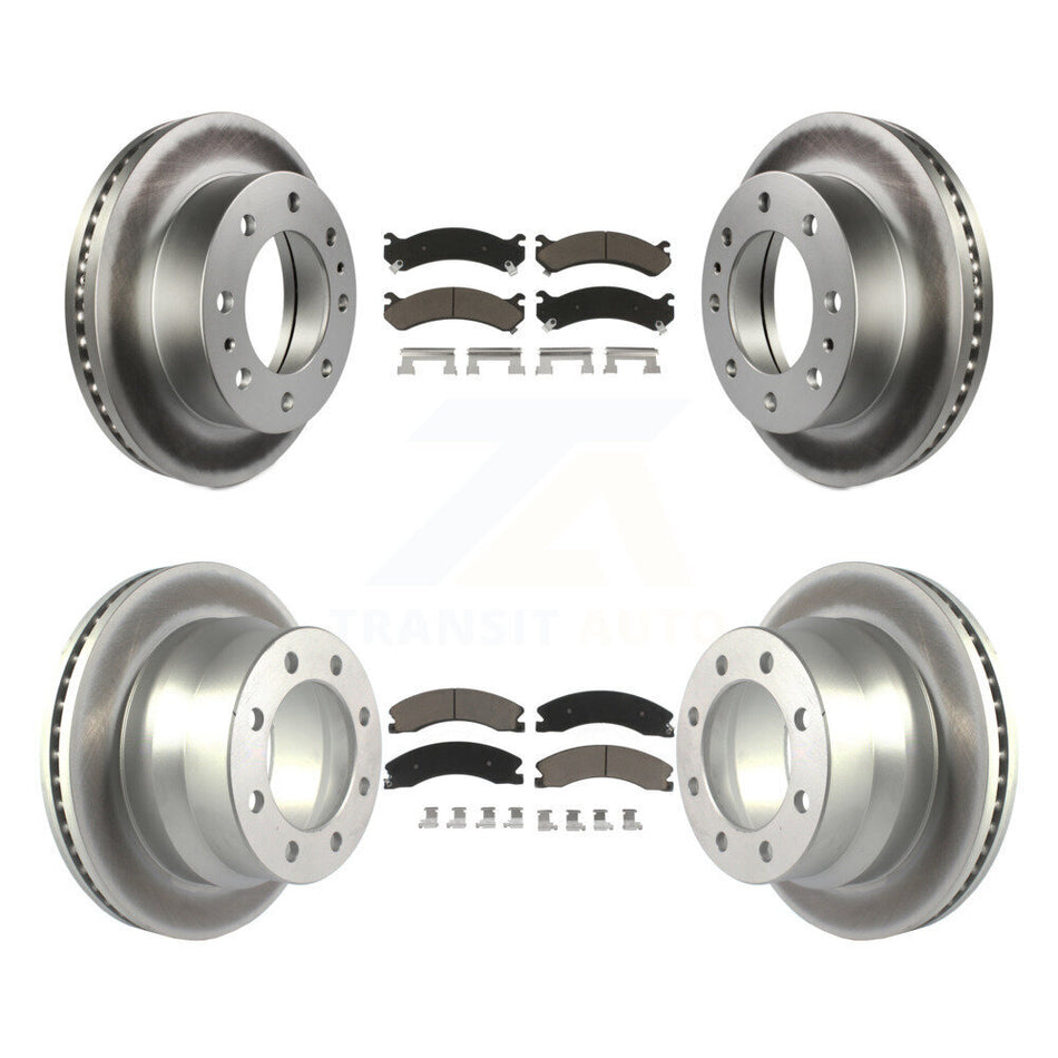 Front Rear Coated Disc Brake Rotors And Ceramic Pads Kit For Chevrolet Express 4500 GMC Savana KGC-101350