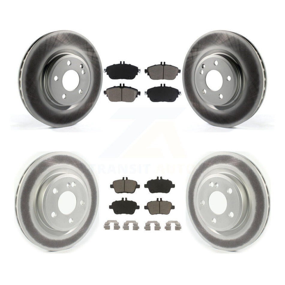 Front Rear Coated Disc Brake Rotors And Ceramic Pads Kit For Mercedes-Benz GLA250 CLA250 INFINITI QX30 KGC-101356
