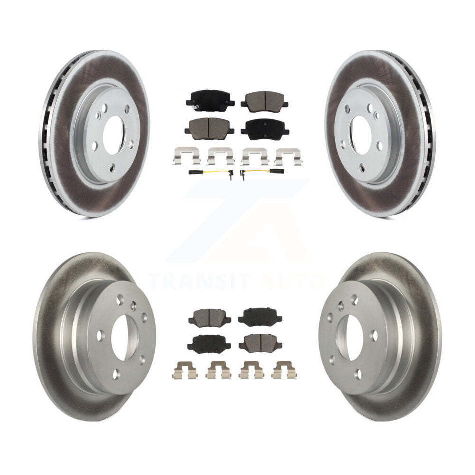 Front Rear Coated Disc Brake Rotors And Ceramic Pads Kit For 2006-2011 Mercedes-Benz B200 KGC-101362