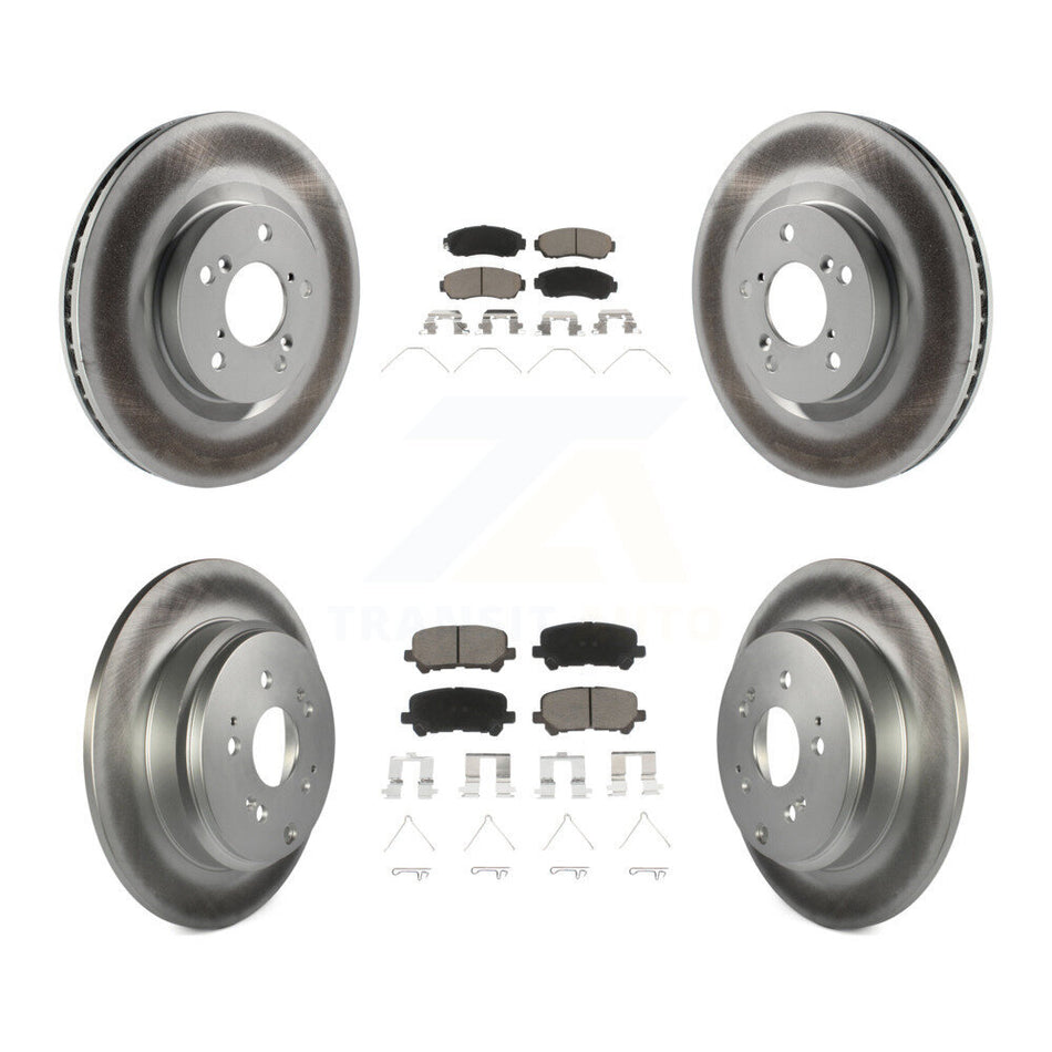 Front Rear Coated Disc Brake Rotors And Ceramic Pads Kit For 2011-2014 Honda Odyssey KGC-101372