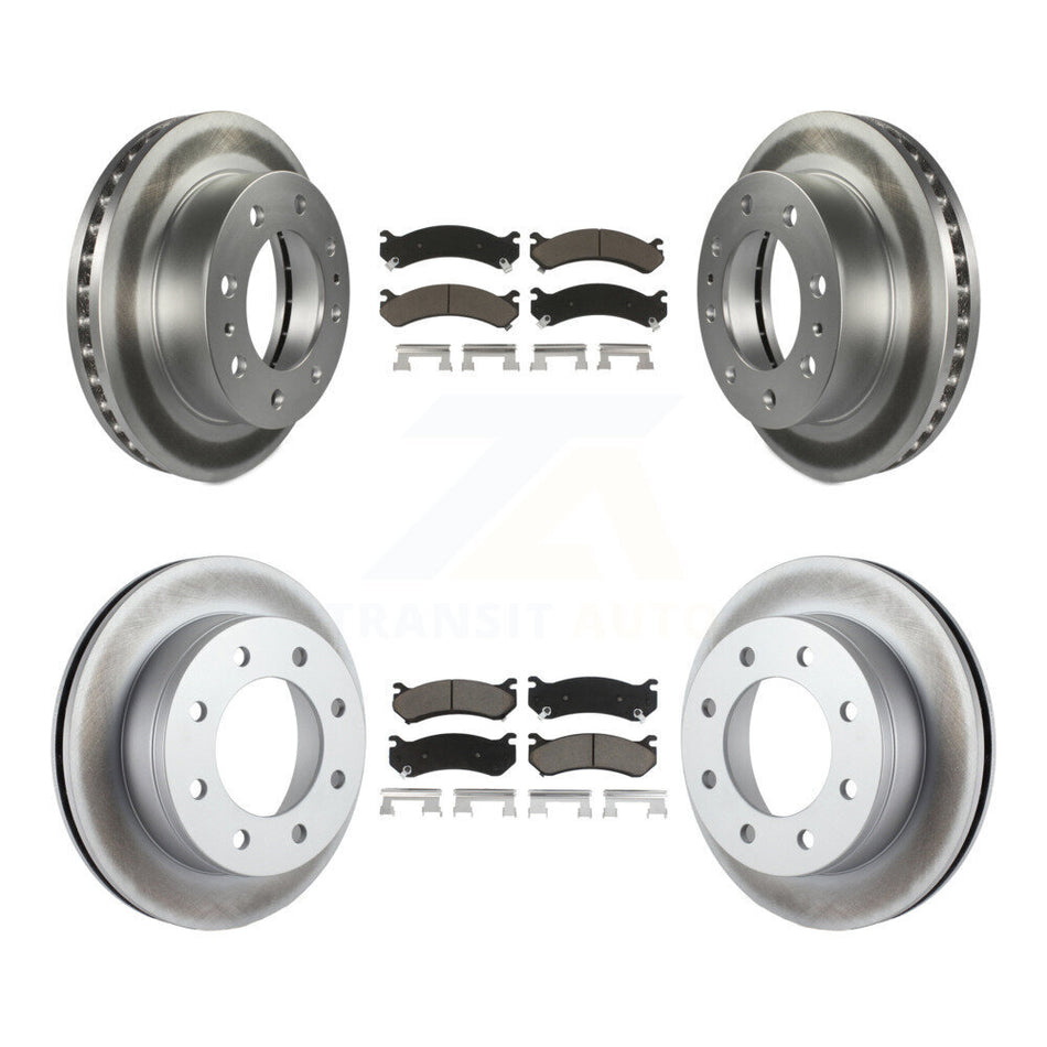 Front Rear Coated Disc Brake Rotors And Ceramic Pads Kit For Chevrolet Silverado 2500 HD GMC Sierra Hummer H2 1500 Suburban Yukon XL Avalanche Classic KGC-101374