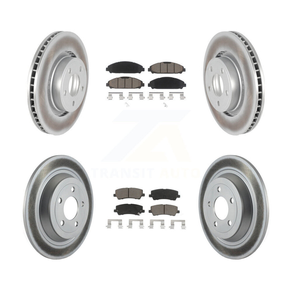 Front Rear Coated Disc Brake Rotors And Ceramic Pads Kit For Ford Mustang KGC-101383