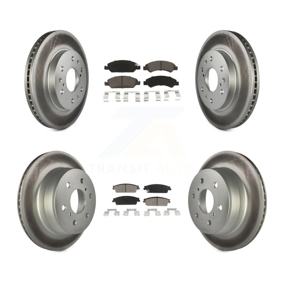 Front Rear Coated Disc Brake Rotors And Ceramic Pads Kit For Chevrolet Silverado 1500 GMC Sierra Tahoe Suburban Yukon Cadillac XL Avalanche Escalade ESV EXT KGC-101393