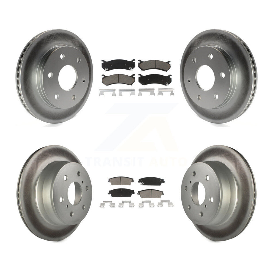 Front Rear Coated Disc Brake Rotors And Ceramic Pads Kit For 2007 Chevrolet Silverado 1500 rear brakes KGC-101396
