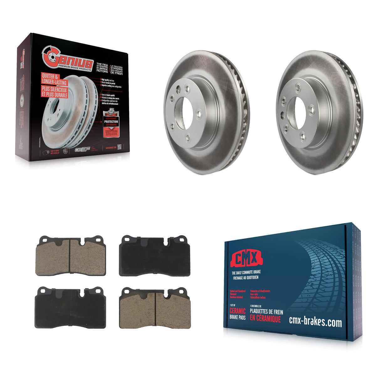 Front Coated Disc Brake Rotors And Ceramic Pads Kit For Volkswagen Touareg KGC-101403