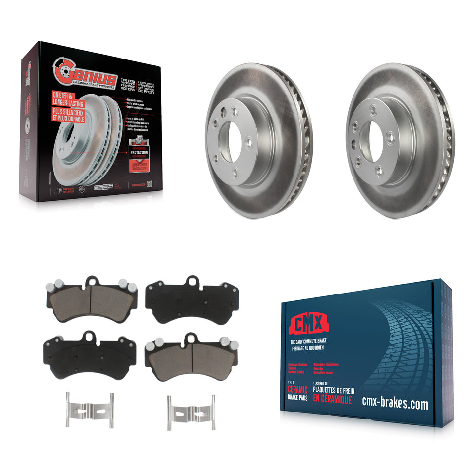Front Coated Disc Brake Rotors And Ceramic Pads Kit For Porsche Cayenne Volkswagen Touareg KGC-101404