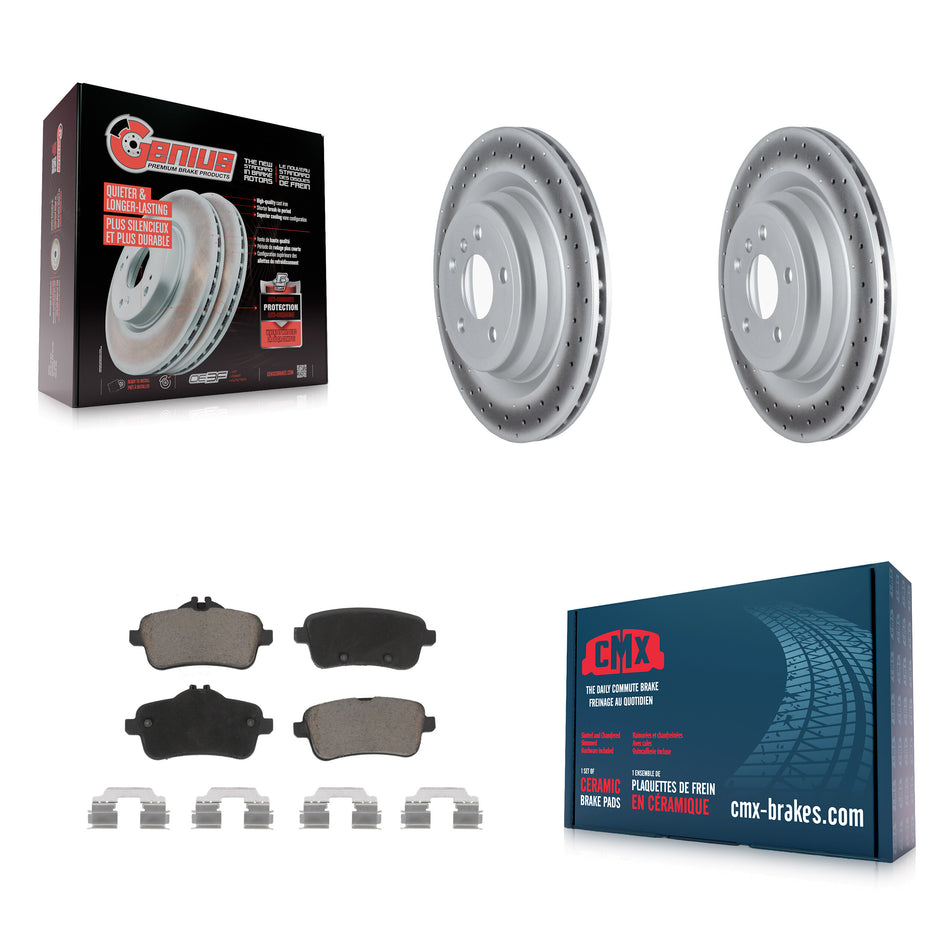 Rear Coated Disc Brake Rotors And Ceramic Pads Kit For Mercedes-Benz ML350 GLE350 GLE43 AMG GLE400 GLE450 ML400 GLE300d ML550 GLE550e KGC-101409