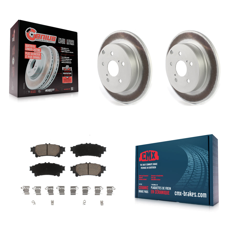Rear Coated Disc Brake Rotors And Ceramic Pads Kit For Toyota Prius V Mirai KGC-101415