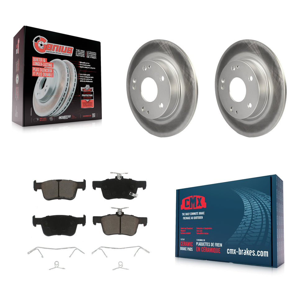 Rear Coated Disc Brake Rotors And Ceramic Pads Kit For Honda Civic KGC-101417