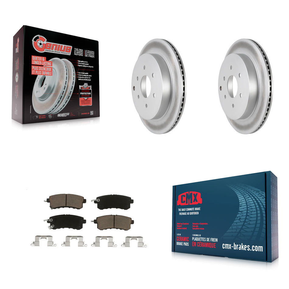 Rear Coated Disc Brake Rotors And Ceramic Pads Kit For INFINITI Nissan Armada QX80 QX56 KGC-101419