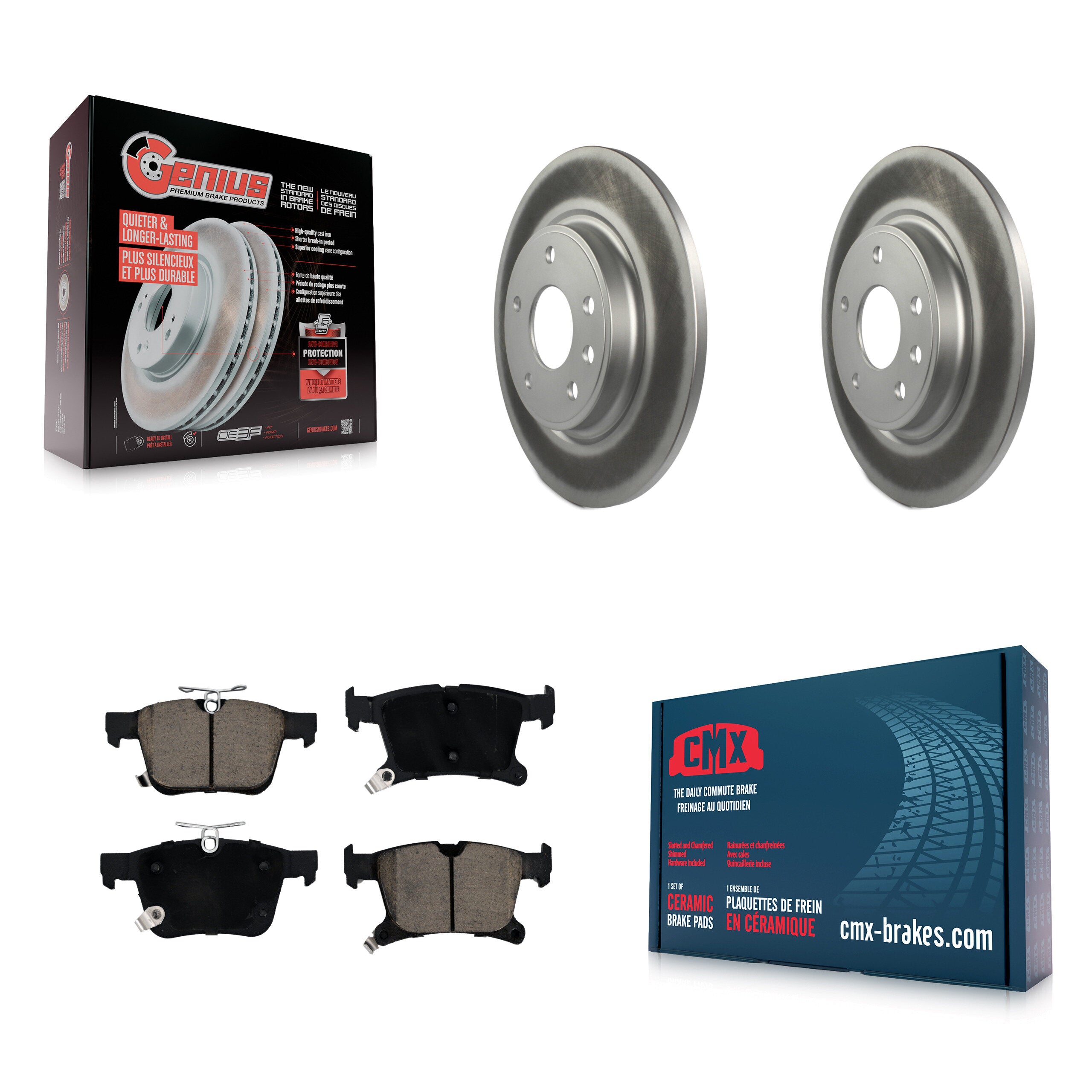 Rear Coated Disc Brake Rotors Ceramic Pad Kit For Chrysler Pacifica Grand Caravan Voyager KGC-101433