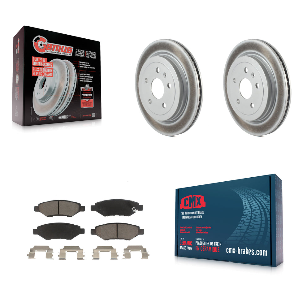 Rear Coated Disc Brake Rotors And Ceramic Pads Kit For Chevrolet Camaro Cadillac CTS KGC-101450