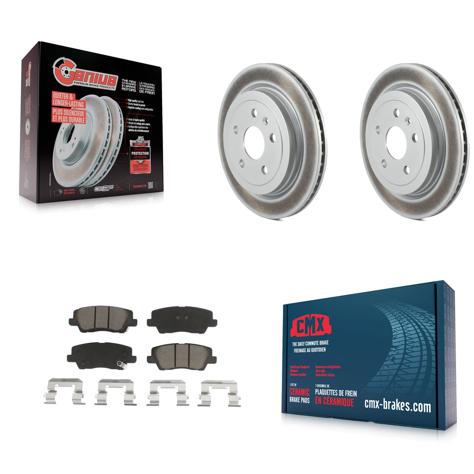 Rear Coated Disc Brake Rotors And Ceramic Pads Kit For Cadillac CTS KGC-101451