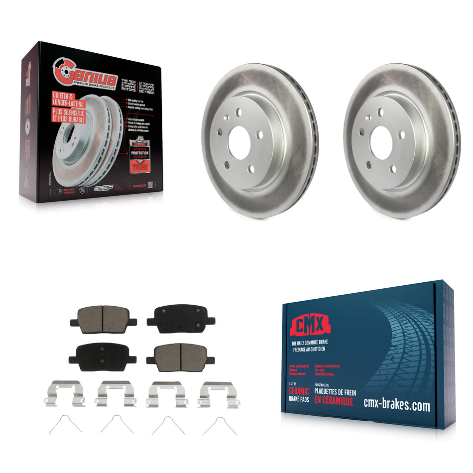 Rear Coated Disc Brake Rotors And Ceramic Pads Kit For Chevrolet Camaro Cadillac CT6 KGC-101455
