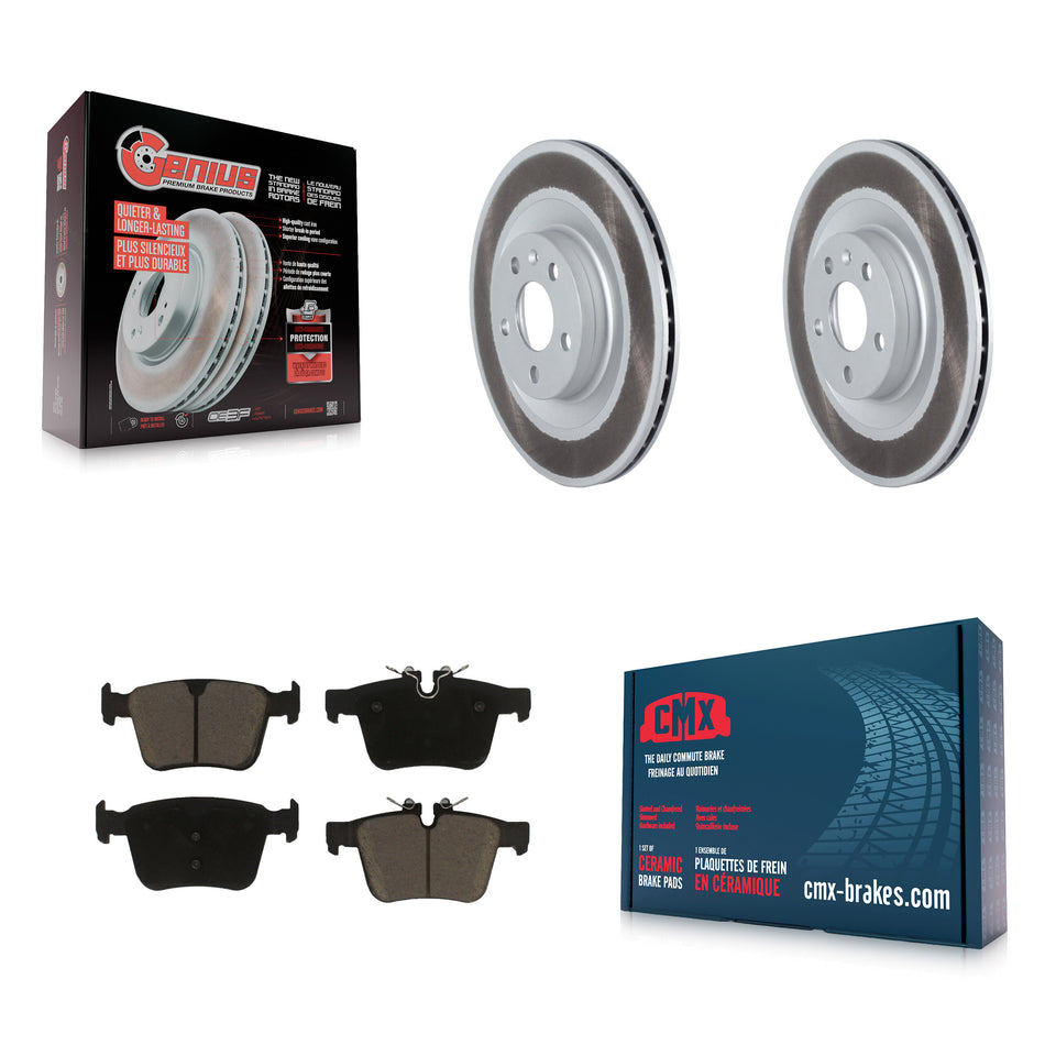 Rear Coated Disc Brake Rotors And Ceramic Pads Kit For 2016-2019 Volvo XC90 With 320mm Diameter Rotor KGC-101462