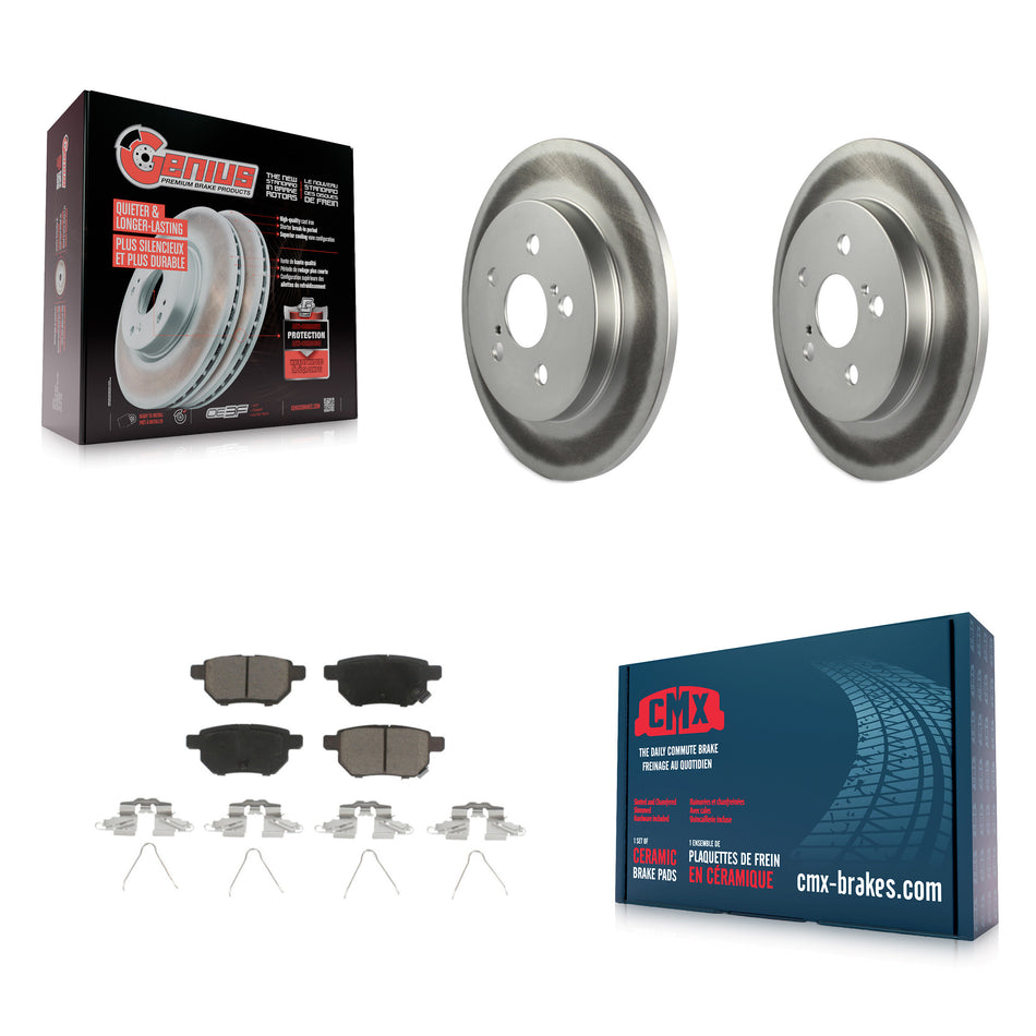 Rear Coated Disc Brake Rotors And Ceramic Pads Kit For Toyota Corolla Prius Matrix Prime Pontiac Vibe Lexus CT200h Plug-In KGC-101465