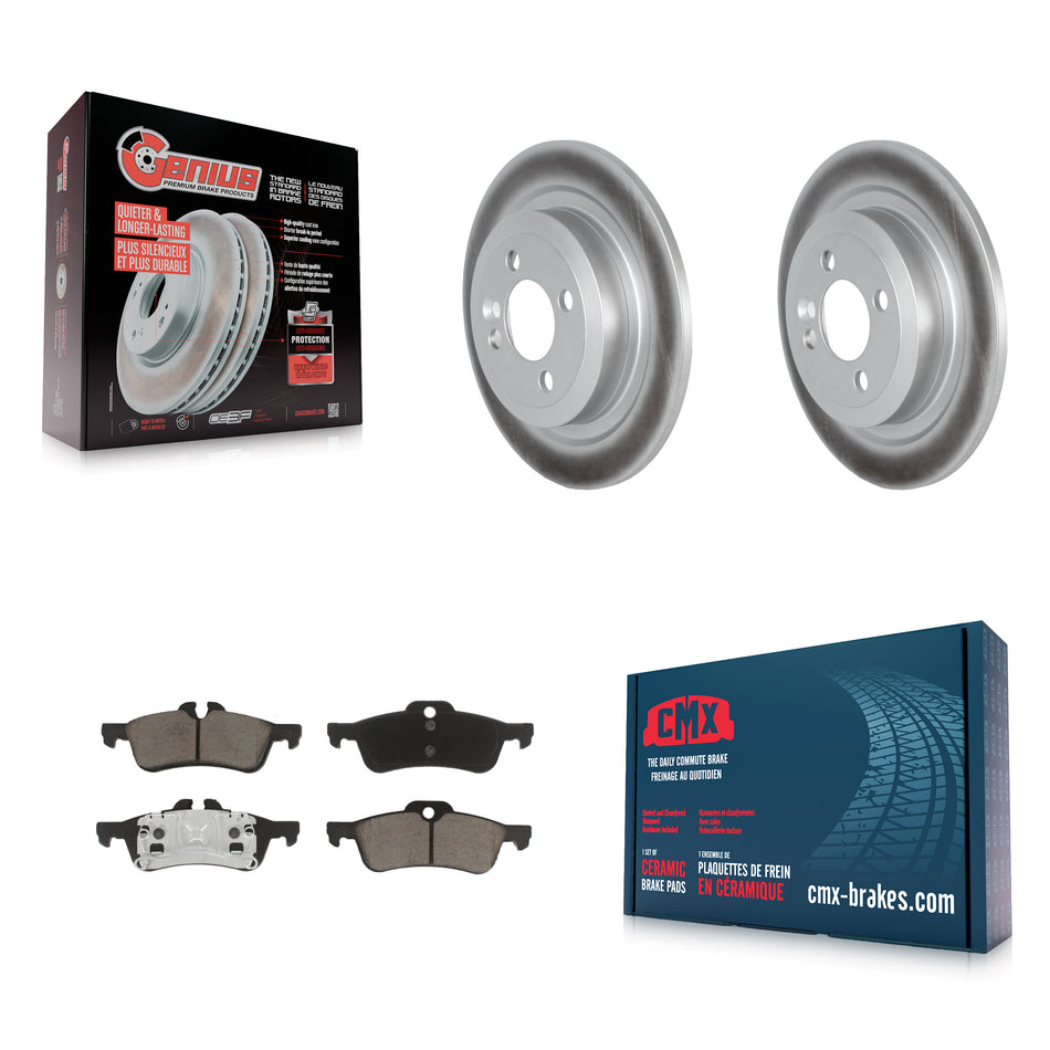 Rear Coated Disc Brake Rotors And Ceramic Pads Kit For 2007-2008 Mini Cooper Convertible With 280mm Diameter Rotor KGC-101466