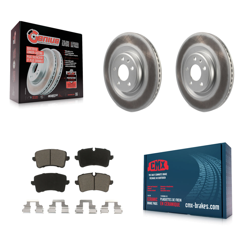 Rear Coated Disc Brake Rotors And Ceramic Pads Kit For Audi A6 Quattro A7 Porsche Macan A8 KGC-101469