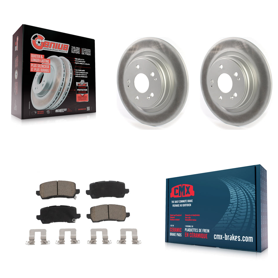 Rear Coated Disc Brake Rotors And Ceramic Pads Kit For 2017-2020 Acura MDX KGC-101470