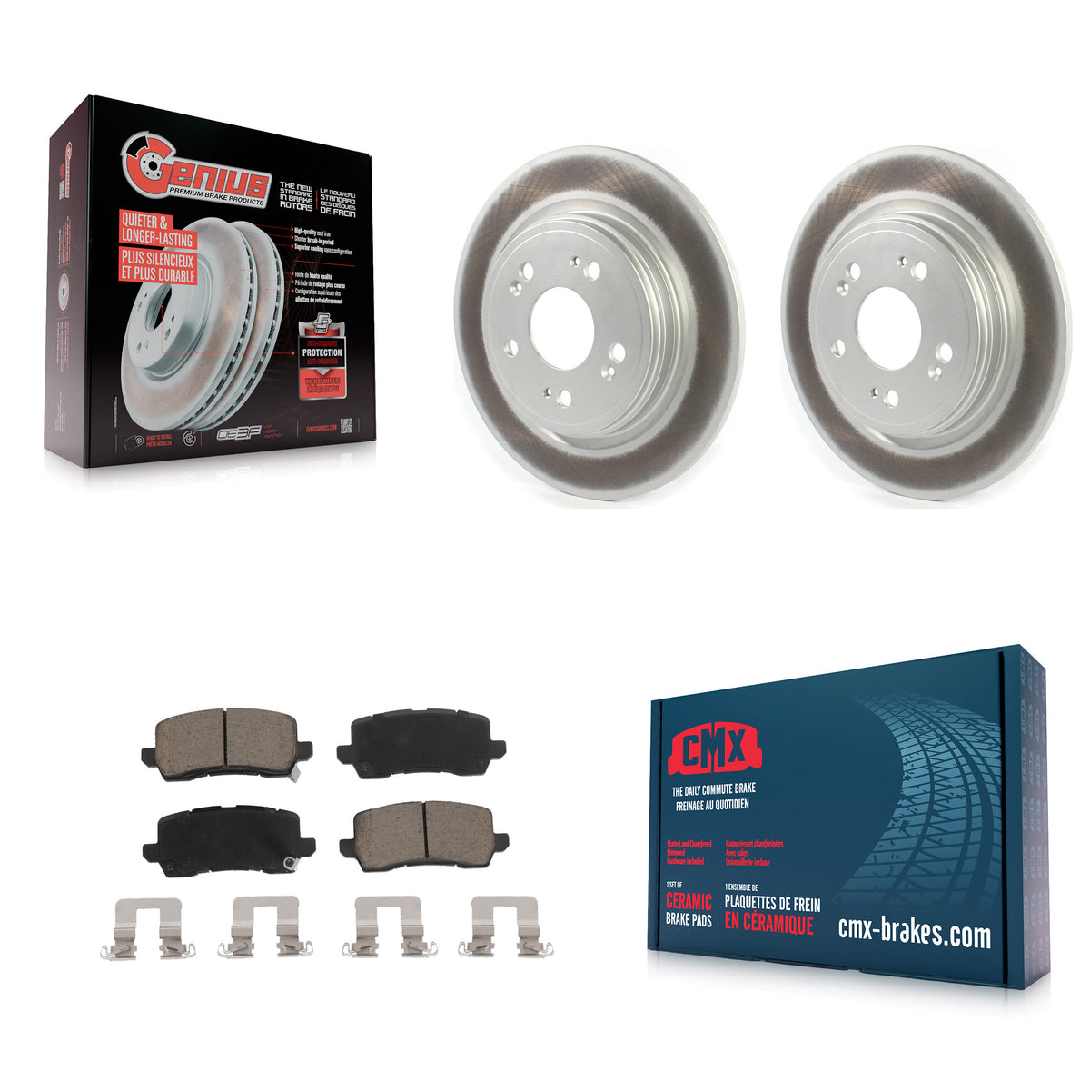 Rear Coated Disc Brake Rotors And Ceramic Pads Kit For 2014-2020 Acura RLX KGC-101472