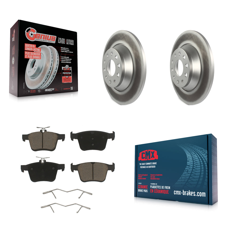 Rear Coated Disc Brake Rotors And Ceramic Pads Kit For Volkswagen Tiguan Jetta Audi TT Quattro KGC-101476