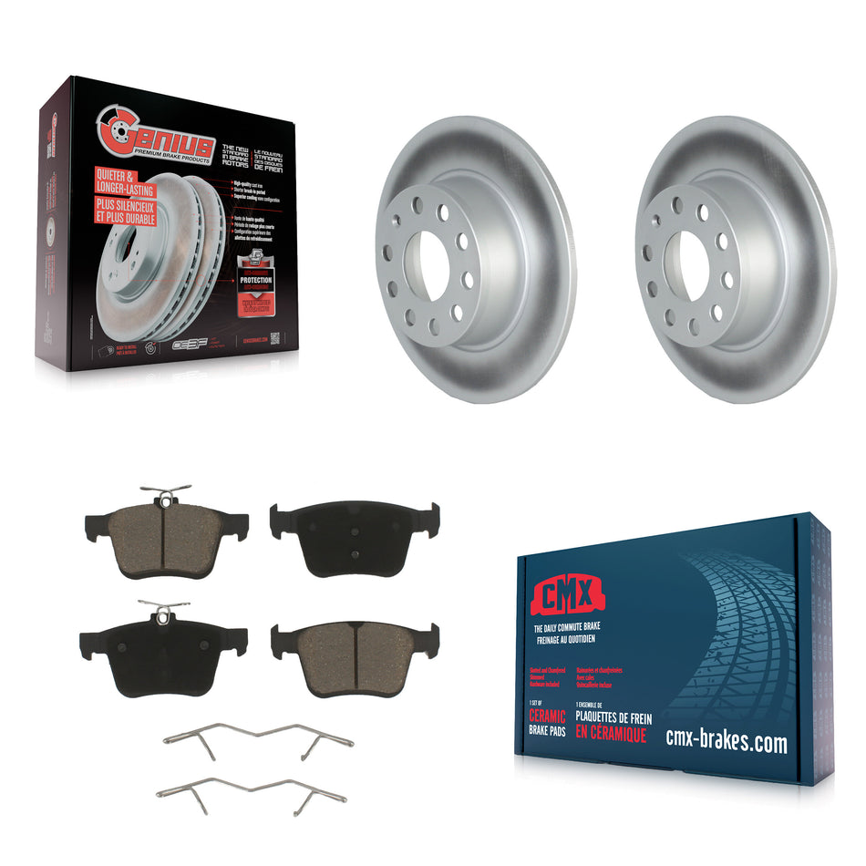 Rear Coated Disc Brake Rotors And Ceramic Pads Kit For Volkswagen Jetta Taos KGC-101477