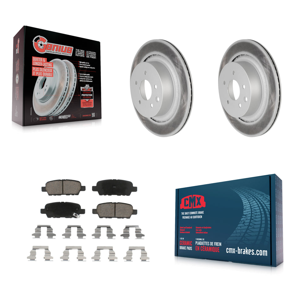 Rear Coated Disc Brake Rotors And Ceramic Pads Kit For INFINITI G37 G35 Q60 KGC-101490