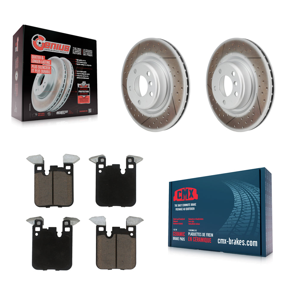 Rear Coated Disc Brake Rotors And Ceramic Pads Kit For BMW 328i 428i 320i xDrive 228i M235i 230i Gran Coupe M240i KGC-101508