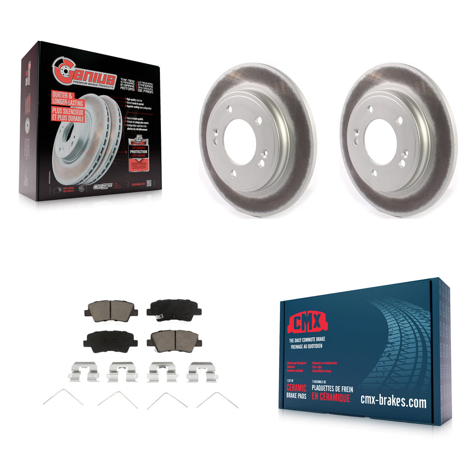 Rear Coated Disc Brake Rotors And Ceramic Pads Kit For Hyundai Elantra Kia Niro Ioniq KGC-101509