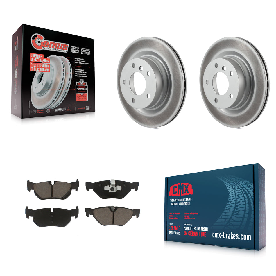 Rear Coated Disc Brake Rotors And Ceramic Pads Kit For BMW 328i 325i 323i KGC-101515