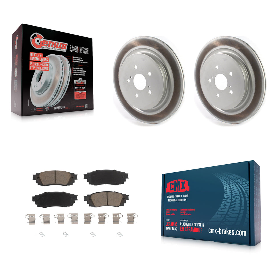 Rear Coated Disc Brake Rotors And Ceramic Pads Kit For Lexus RX350 RX450h RX350L RX450hL KGC-101534