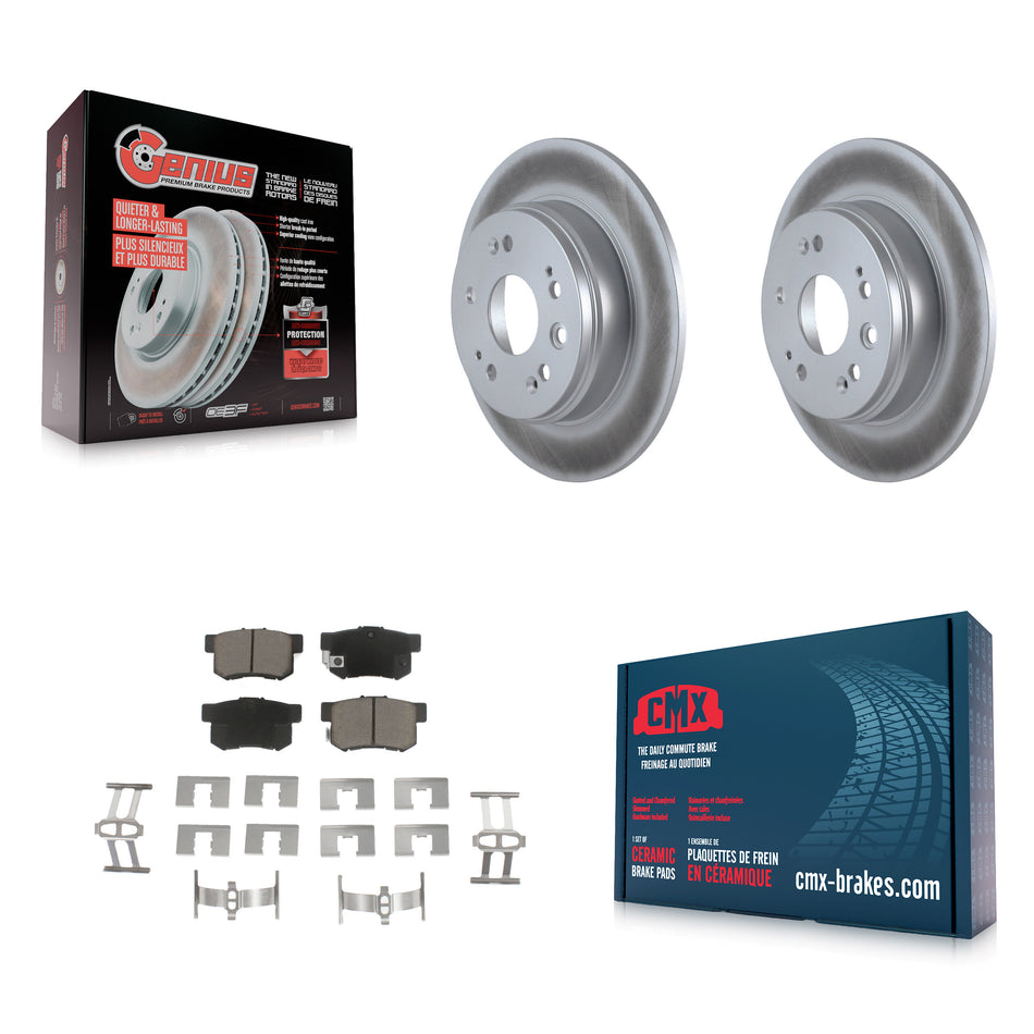 Rear Coated Disc Brake Rotors And Ceramic Pads Kit For 2002-2004 Honda CR-V KGC-101538