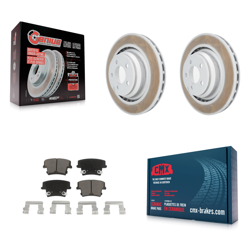 Rear Coated Disc Brake Rotors And Ceramic Pads Kit For 2015 Dodge Charger R T Scat Pack with 6.4L KGC-101554