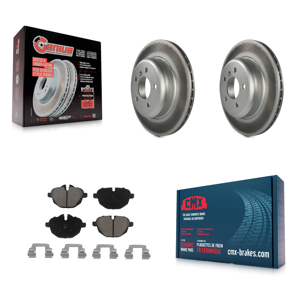 Rear Coated Disc Brake Rotors And Ceramic Pads Kit For BMW 528i 535i xDrive 535d ActiveHybrid 5 KGC-101556