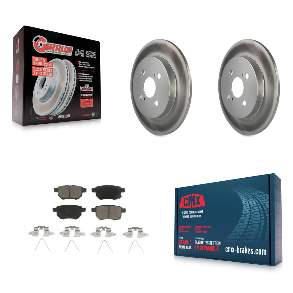 Rear Coated Disc Brake Rotors And Ceramic Pads Kit For 2012-2018 Toyota Yaris KGC-101557