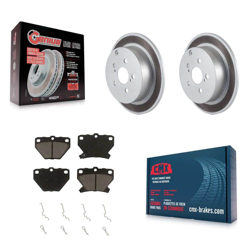 Rear Coated Disc Brake Rotors And Ceramic Pads Kit For Toyota Corolla Matrix Pontiac Vibe Celica KGC-101558