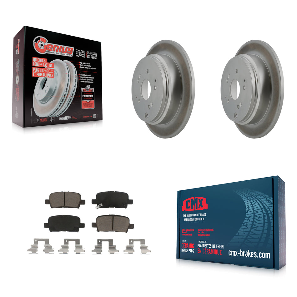 Rear Coated Disc Brake Rotors And Ceramic Pads Kit For 2002-2004 Honda Odyssey KGC-101564