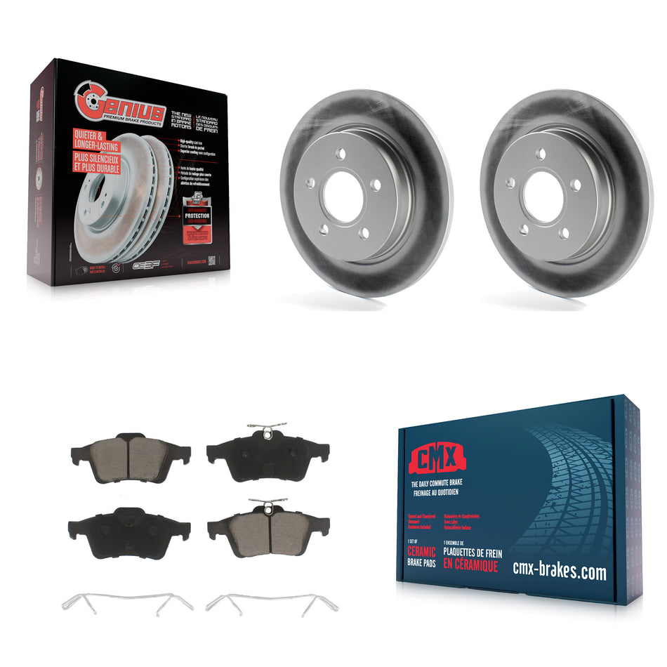 Rear Coated Disc Brake Rotors And Ceramic Pads Kit For Ford Focus KGC-101567