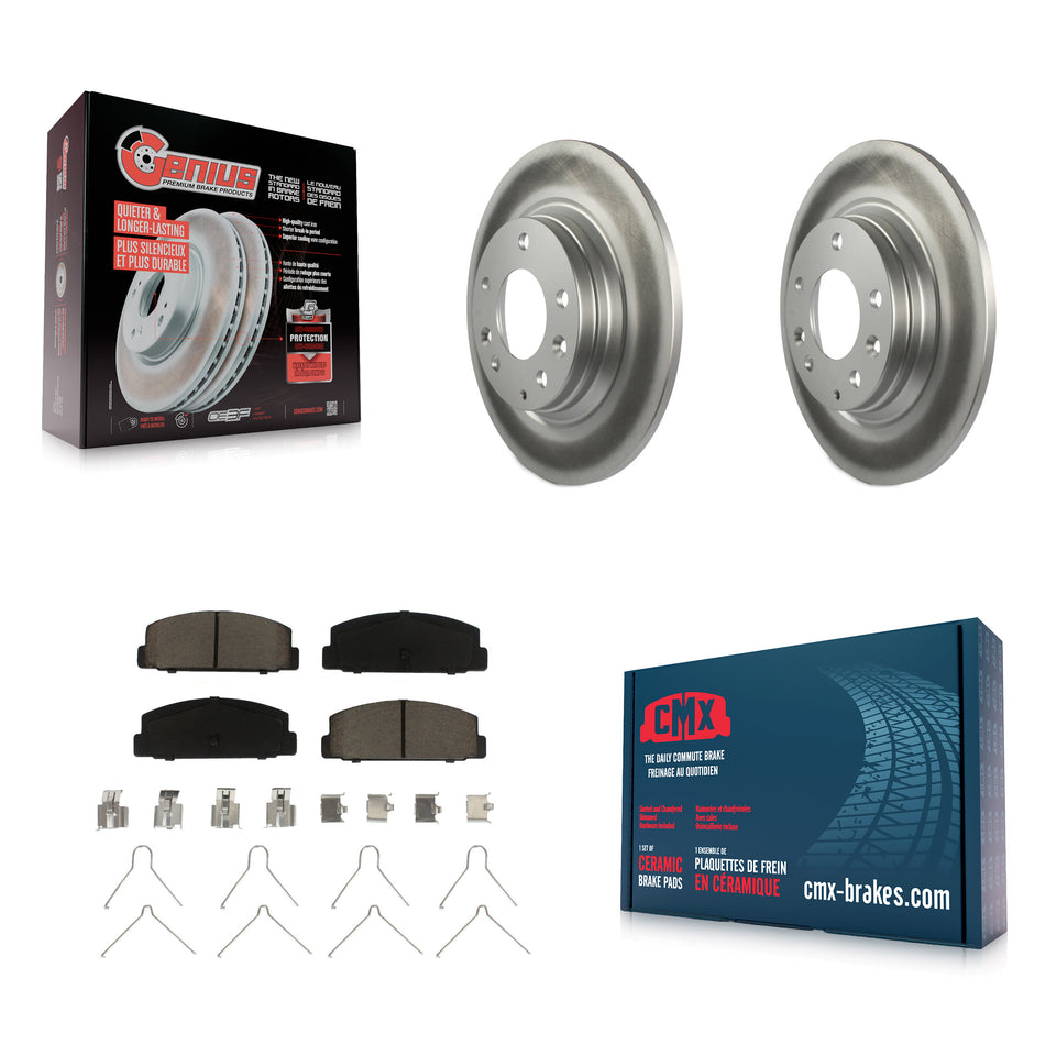 Rear Coated Disc Brake Rotors And Ceramic Pads Kit For Mazda 6 Protege KGC-101576