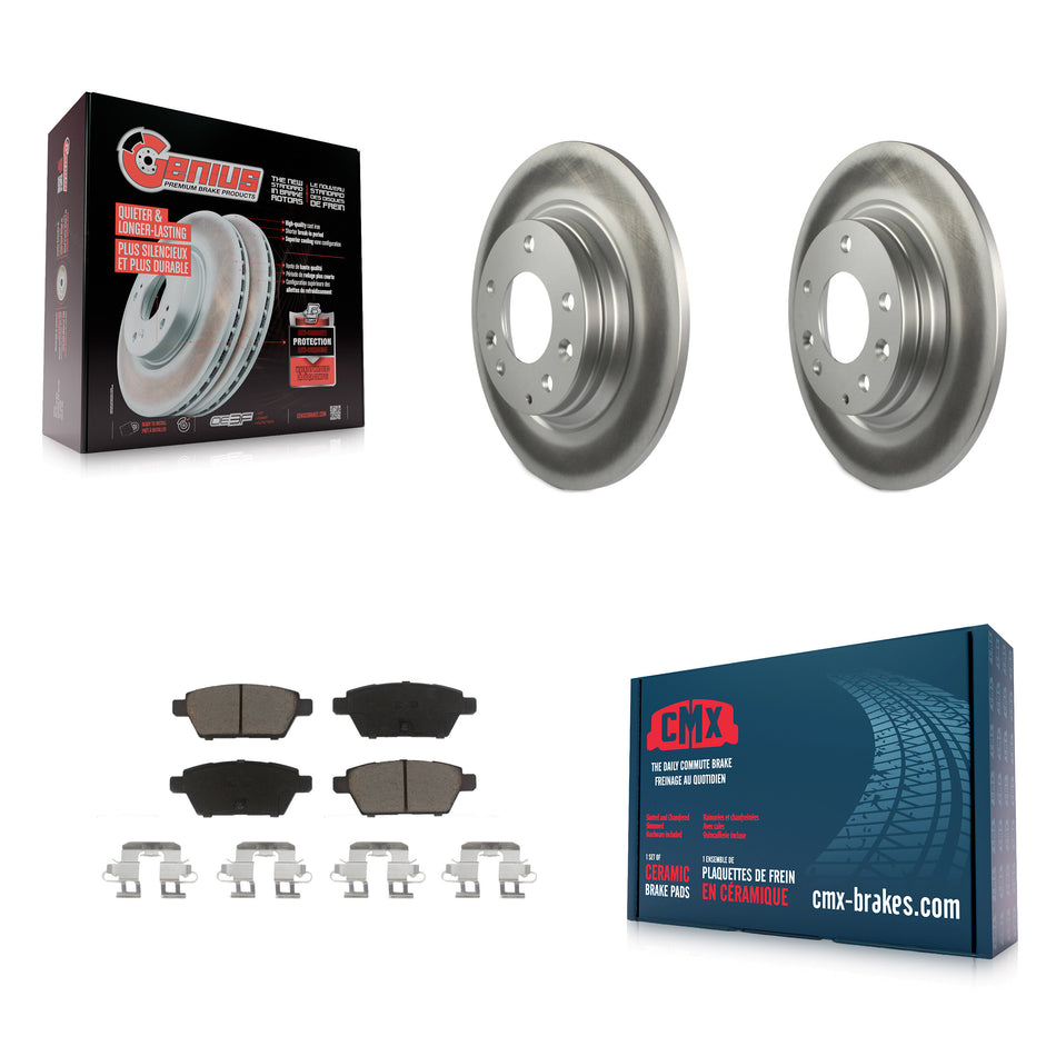 Rear Coated Disc Brake Rotors And Ceramic Pads Kit For Ford Fusion Mazda 6 Lincoln MKZ Mercury Milan Zephyr KGC-101577